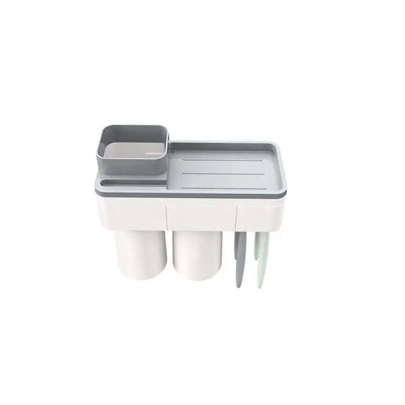 New Magnetic Adsorption Inverted Toothbrush Holder Toothpaste Squeezer With Cups Bathroom Storage Rack Bathroom Accessories Set - Цвет: as shown