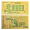 Zimbabwe $Z100 Trillion/100 Quintrillion/5 Octillion/100 Decillion Dollar Gold Foil Banknote Replica Paper Money Business Gift ► Photo 2/6