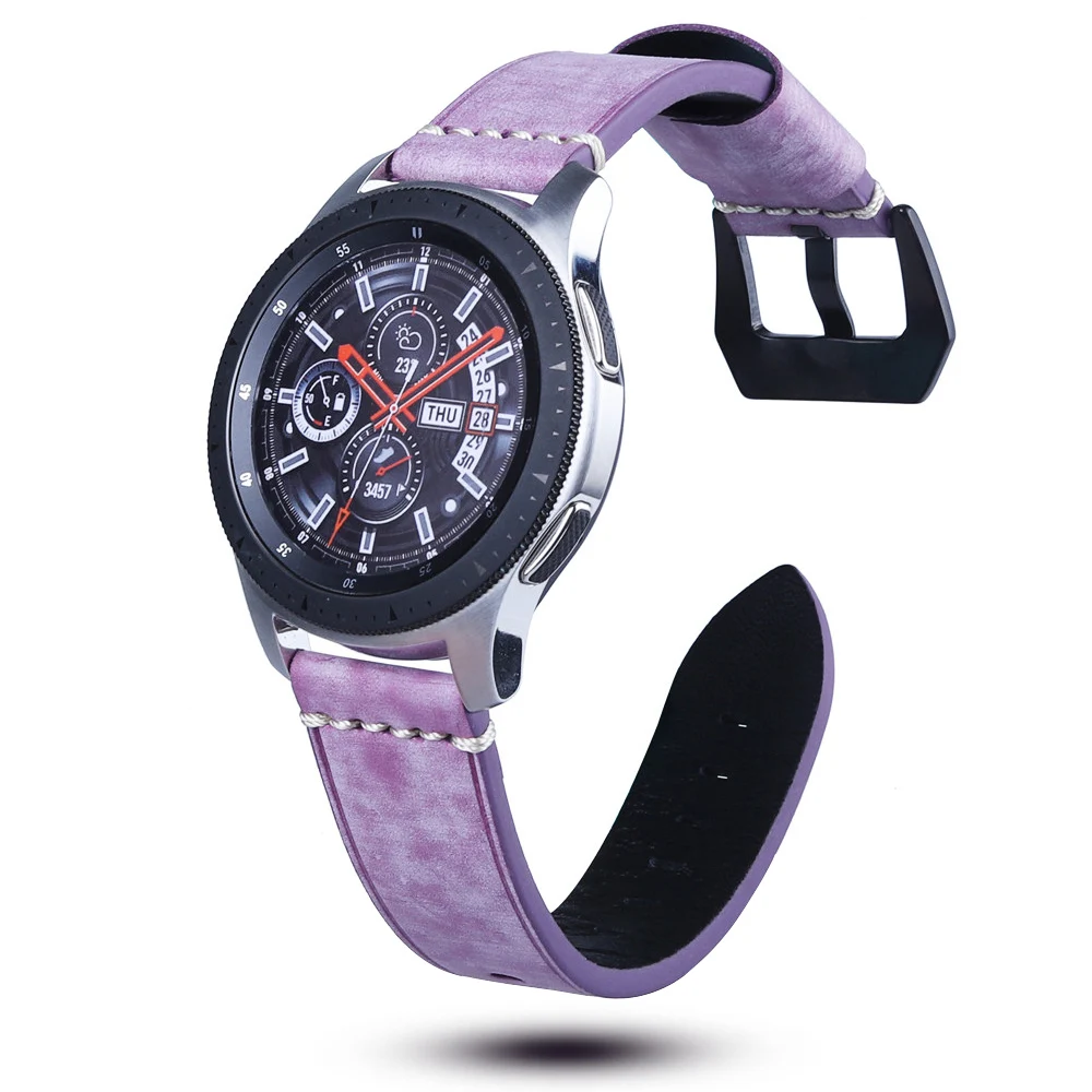 Разноцветный кожаный ремешок для samsung Galaxy Watch 46 мм/gear S3 модный браслет для huawei Watch GT 2 1 46 мм ремень