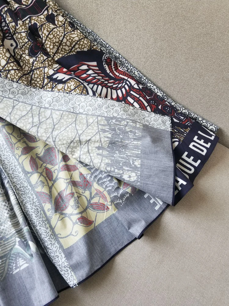 LINGHAN Ранняя весна позиционирование печати шаблон женская юбка высокое качество галстук-бабочка хлопок юбки дизайнер