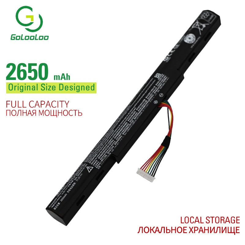 

Golooloo 14.8v/2650mAh laptop battery for Acer Aspire E5-475G E5-523G E5-553G E5-573G E5-575G E5-774G AS16A5K AS16A7K AS16A8K