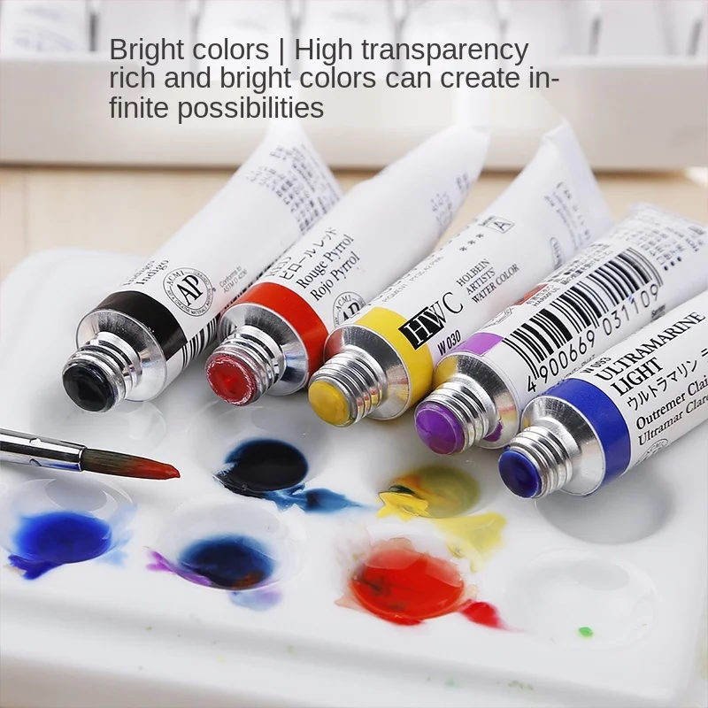 Japanese original HOLBEIN artist transparent watercolor paint set 12/18/24/30/48/60/108 color professional acuarela tube 5ml