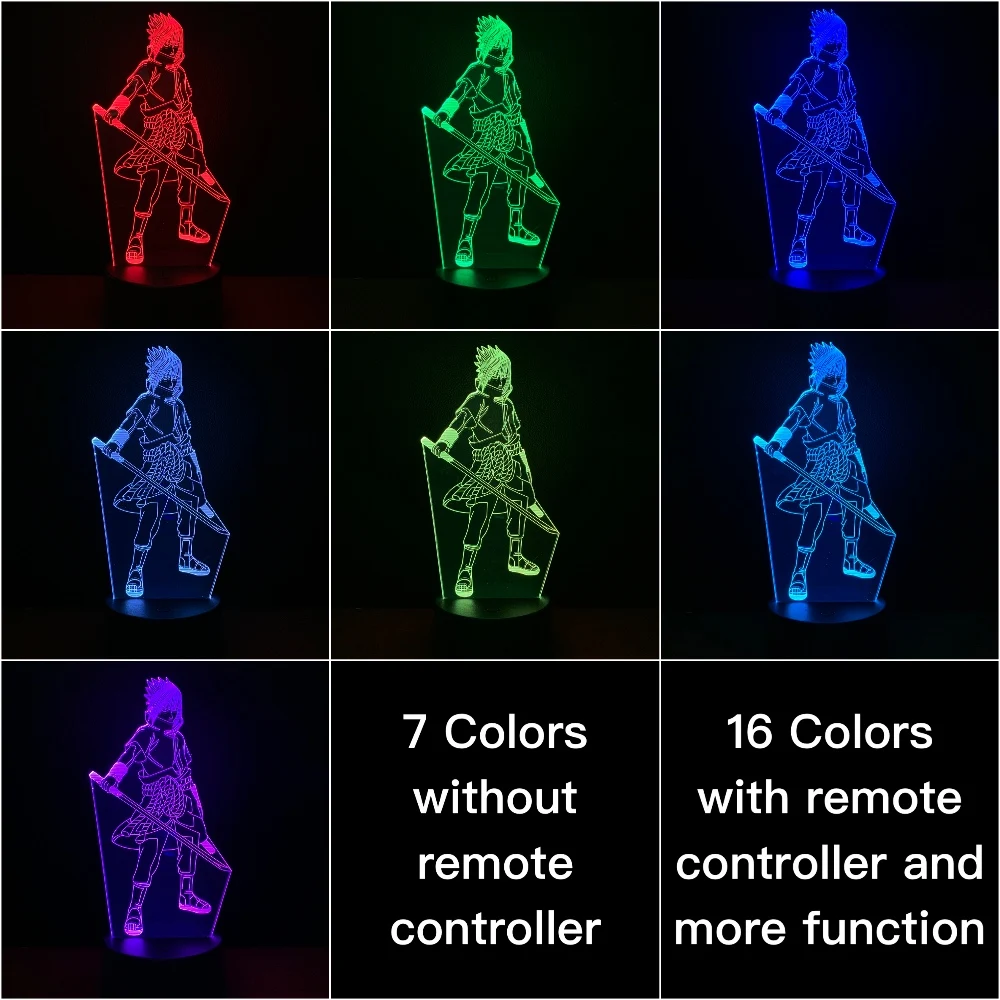 Аниме Sasuke Sword 3d светодиодный ночной Светильник Наруто Usb сенсорный датчик декор комнаты лампа подарок на день рождения манга настольная ночник Sasuke