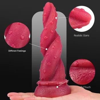 Red Tentacle Monster Dildo Harness Anal Butt Plug With Suction cup for Man Adult Women Gay Lesbian ButtPlug Huge Dick Sex Toys 4