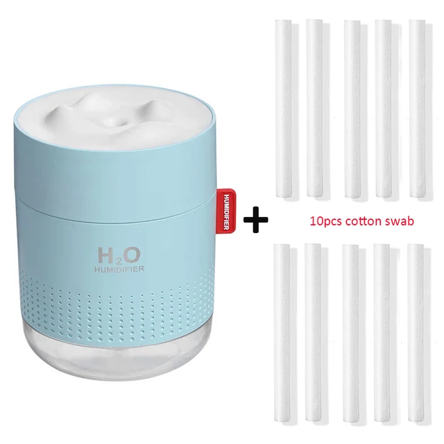 Wireless Air Humidifier USB Portbale Aroma Diffuser 2000mAh Battery Rechargeable Umidificador Essential Oil Humidificador 500ML Blue 10 filter