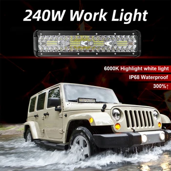 

13inch 240W Offroad LED Work Light For 4x4 Vehicles Led Bar Running Lamp For Jeep Wrangler Truck SUV ATV offroad led light
