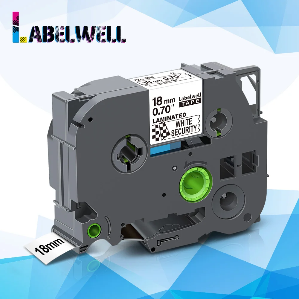 Labelwell 18 мм TZ SE4 TZE защитная лента для этикеток Замена Brother P touch Label maker PT200 PT H100 черный
