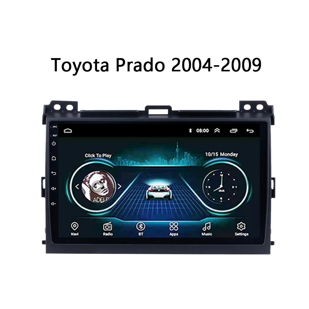 Для Toyota Prado 2004-2009 Автомобильный dvd-плеер gps навигационная мультимедийная система wifi HD 2.5D экран Android 8,1 четырехъядерный " Carplay