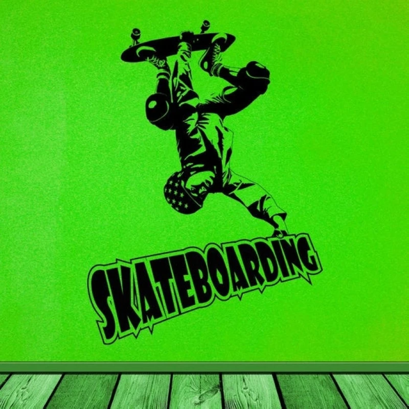Roller Skating Skate Sticker Skateboard Sports Decal Kids Room Posters Vinyl Pegatina Decor Mural Wall Decals Sticker