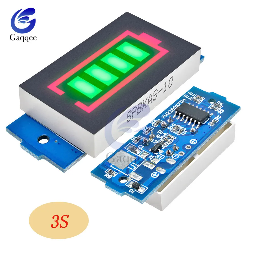 1 S/2 S/3 S/4S Li-po литий-ионная батарея модуль индикатора емкости зеленый дисплей электрический автомобиль авто батарея тестер мощности - Цвет: 3S