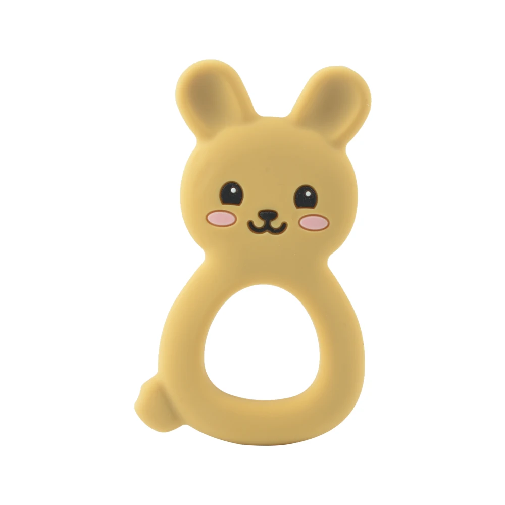 rabbit 05 LOFCA, 1 шт., детский силиконовый прорезыватель, попкорн, фрукты, животное, подвеска, игрушка, без бисфенола, пищевая, силиконовая, прорезыватель, детский жевательный подарок для кормления - Цвет: rabbit 05