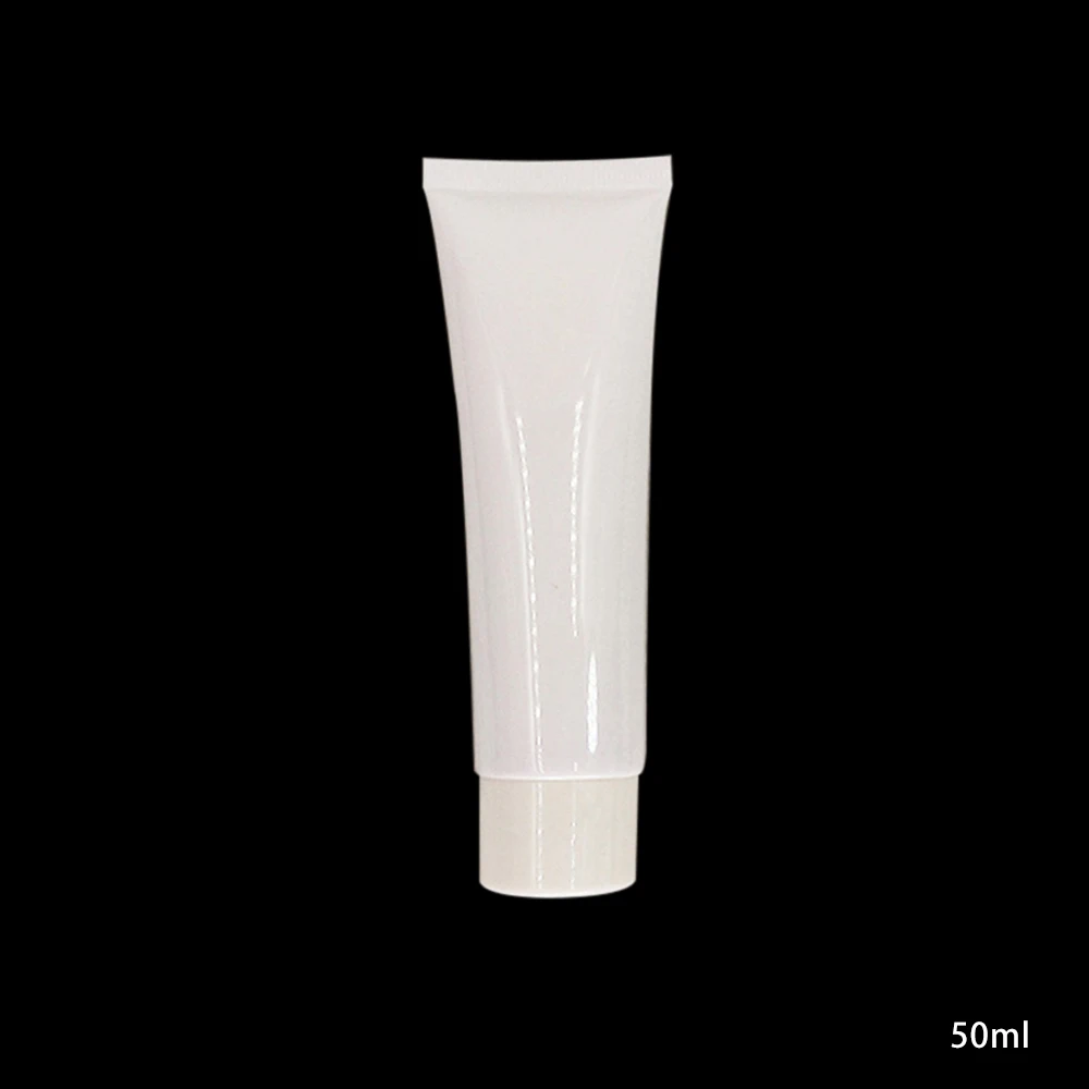 50ml Белый тюбик для косметики с белой/черной/зеленой Вращающейся Крышкой - Цвет: A