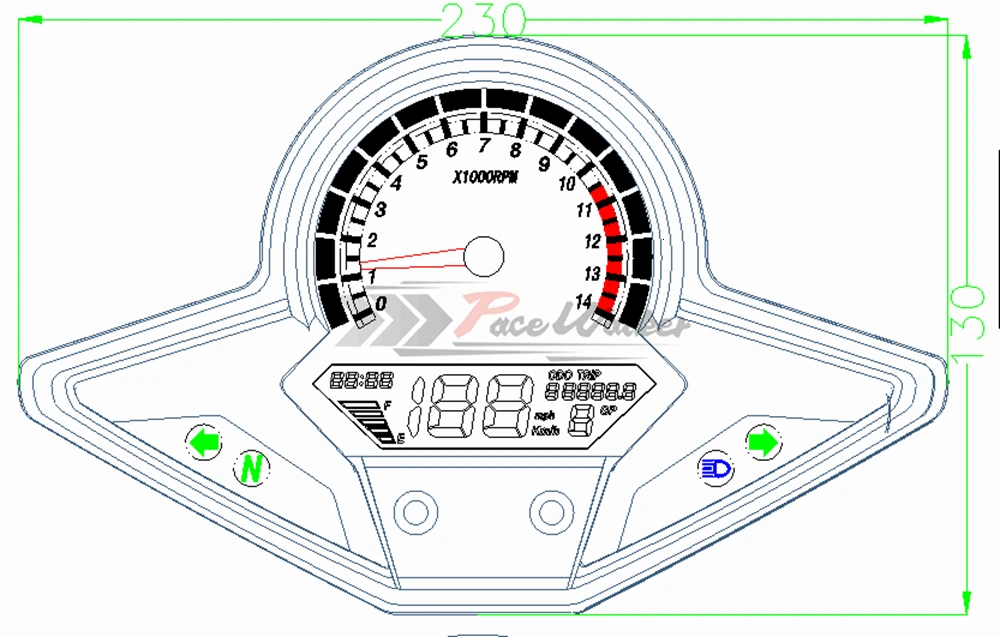 Мотоцикл Тахометр одометр инструменты спидометр датчик кластера метр для Honda CBR250R CBR 250 2011 2012 2013