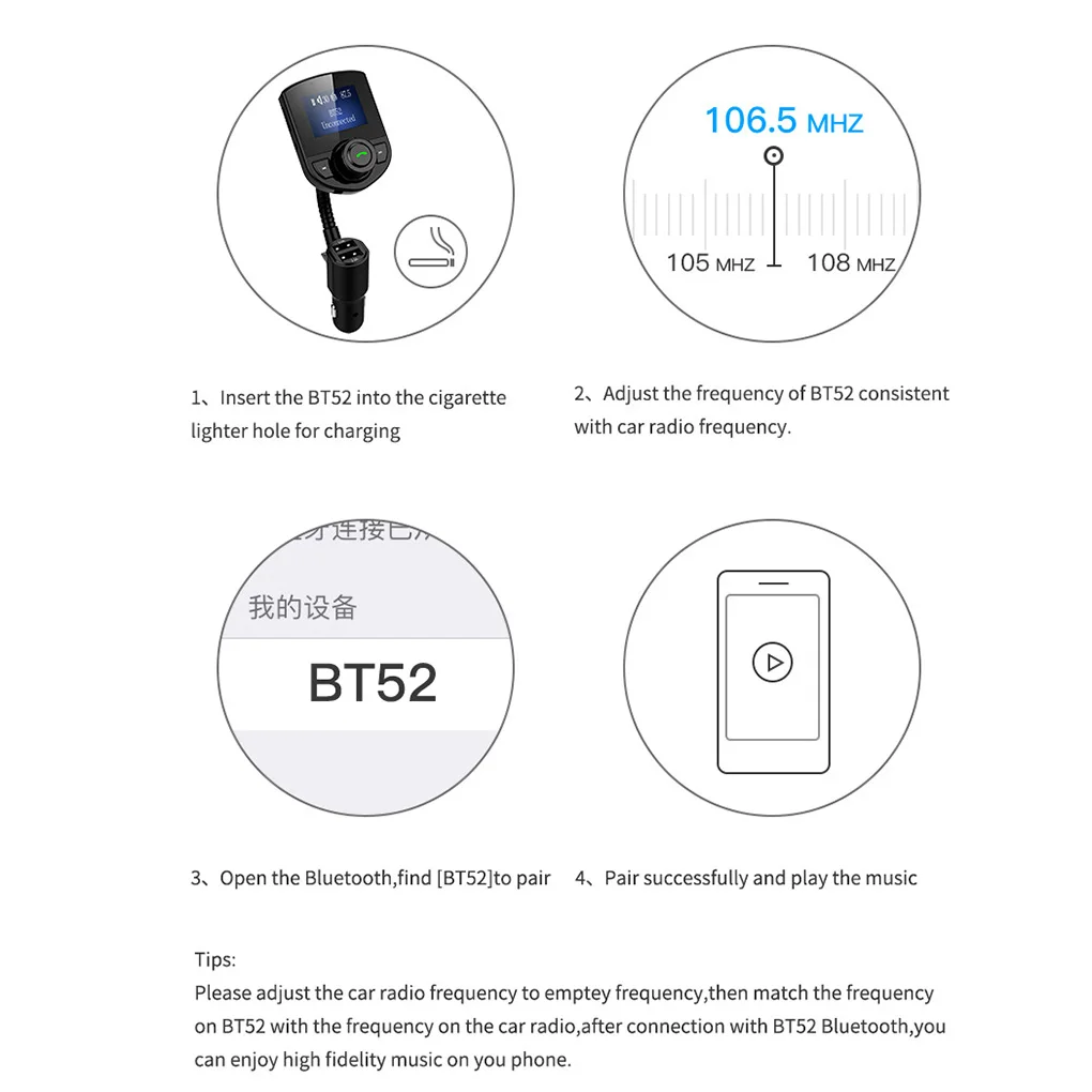Автомобильный fm-передатчик Bluetooth 3.1A автомобильное зарядное устройство USB порт AUX аудио ЖК-дисплей MP3 плеер Громкая связь вызов