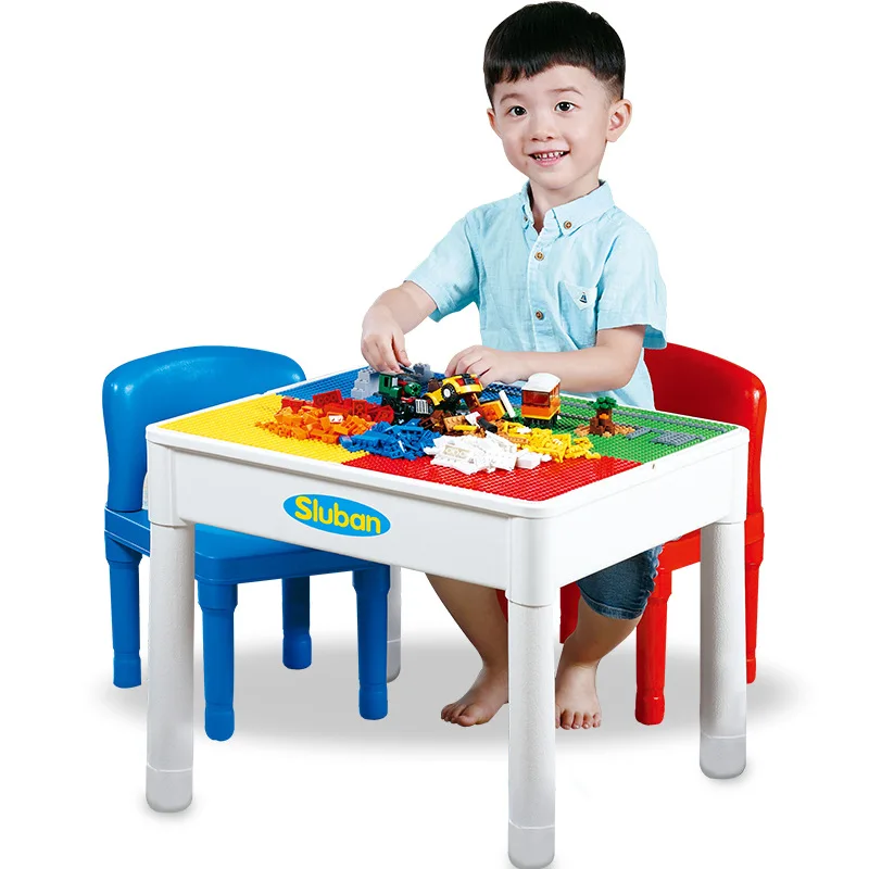 

Small Wooden Desk Children Product Luban Compatible Music Draft Size Granule Multi-functional Assembled Toy Desk CHILDREN'S Tabl