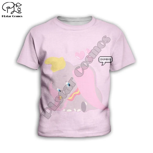 Kids t shirts Чехол с откидной крышкой с изображением слона из мультфильма дети 3d печати Дамбо толстовки для детей розовые толстовки футболки на молнии для маленьких девочек и мальчиков шорты «Kawaii» комплект с брюками - Цвет: Kids t shirts