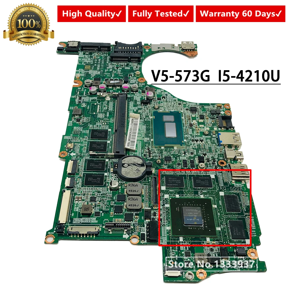 Для ACER V5-573G V5-573 V5-573PG Материнская плата ноутбука I5-4210U DAZRQMB18F0 испытанное хорошее