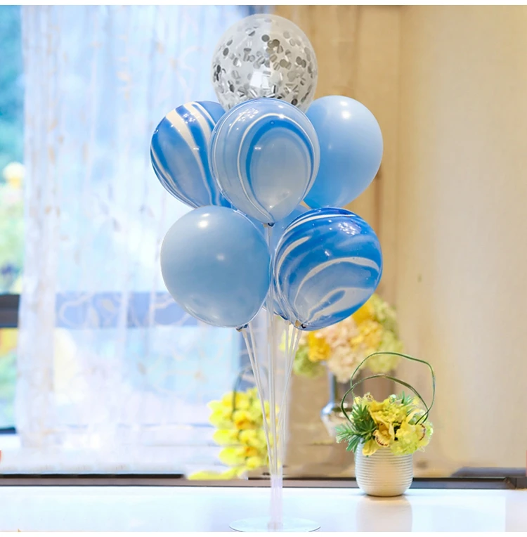 1 Набор, трубка, воздушный шар, подставка, 7 шт., латексные шары, с днем рождения, украшения для вечеринки, для детей, Детский душ, свадебные принадлежности