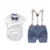 Baby Boy Clothes Summer Gentleman Birthday Suits Newborn Party Dress Soft Cotton Solid Rmper + Belt Pants Infant Toddler Set 11