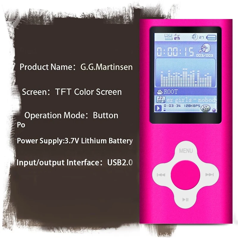 FFYY-Стильный Mp3/Mp4 плеер с 16 Гб Micro-Sd картой, поддержка просмотра фото, мини Usb порт 1,8 ЖК-дисплей, Цифровой музыкальный плеер, Воспроизведение медиа
