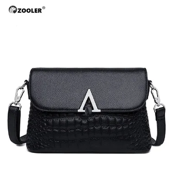 

ZOOLER Exclusively V-Shape Genuine Leather Women's Shoulder Bags Luxury Designed Woman bag Ladies Bird Hardware Girls Bags WG213