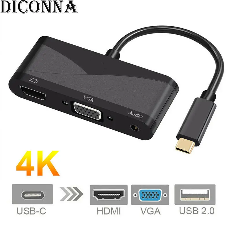 Black Горячая Распродажа, 5 в 1, USB-C, эспандер-концентратор type-C, концентратор USB C, 5 в 1, USB-C-4 K, HDMI, USB 3,0, SD, TF, кардридер, адаптеры, Конвертеры - Цвет: Black