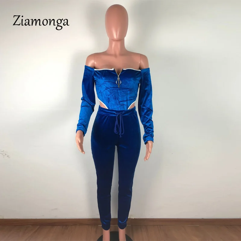 Ziamonga, женский сексуальный комбинезон из кусков для фитнеса, Осенний бархатный комбинезон с длинным рукавом, повседневный Облегающий комбинезон на молнии