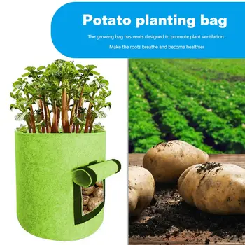 

Eco Friendly Growth Seedling Flower Pot Non-woven Plant Growth Bags Vegetable Planting Seedling Pots DIY Potato Grow Bag