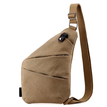 

Soft surface personality canvas chest bag male Crossbody multi-pocket shoulder bag casual riding cross body bag