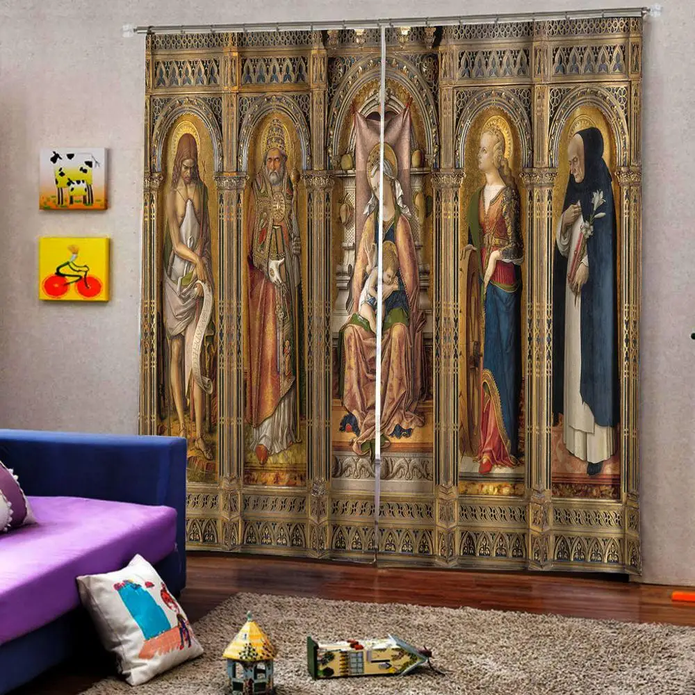 Европа римские занавески с ангелами Спальня 3D окна шторы роскошные гостиной комнаты; декор Cortina