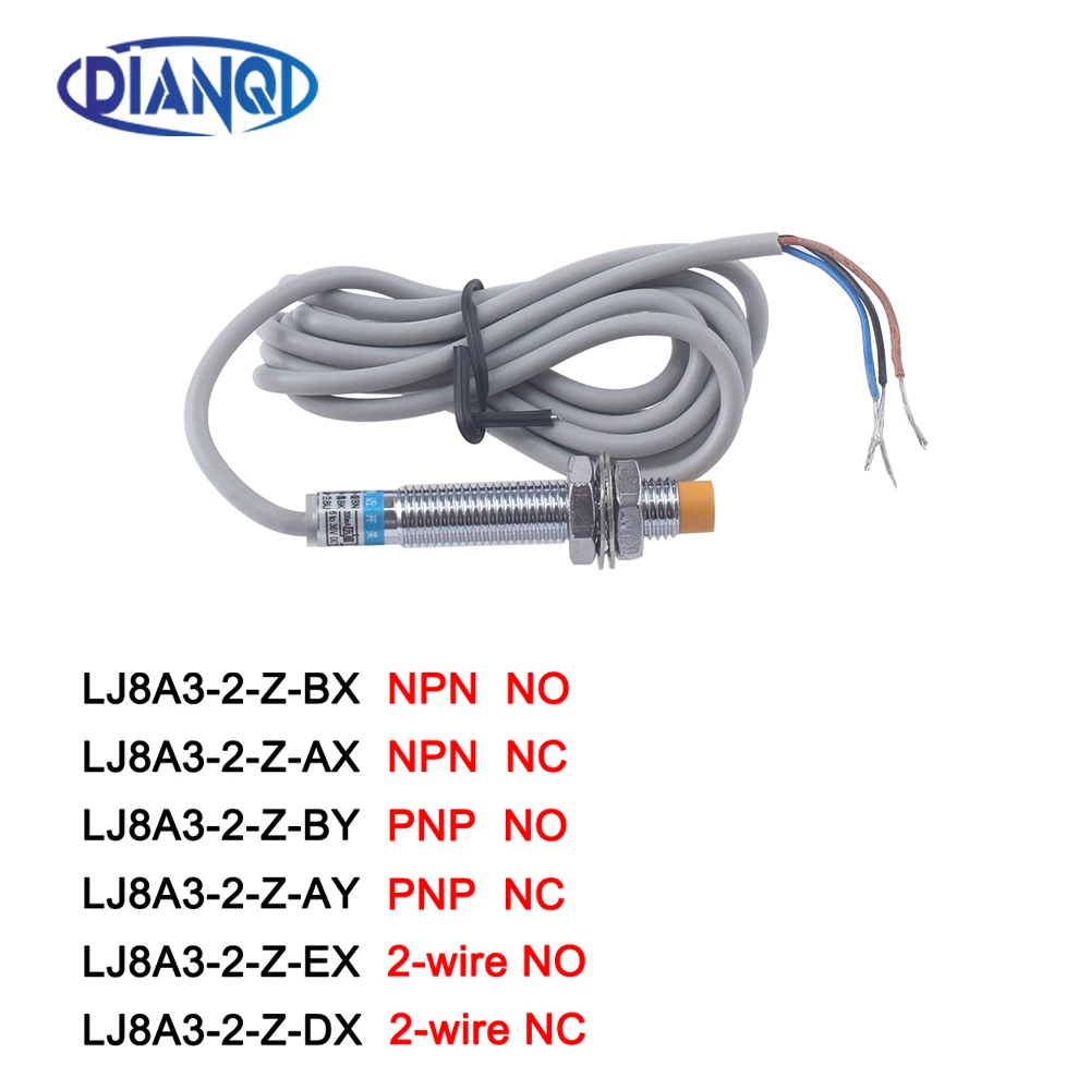 LJ8A3-2-Z/BX/AX/BY/AY M8 PNP NC Inductive Proximity Sensor Switch New 