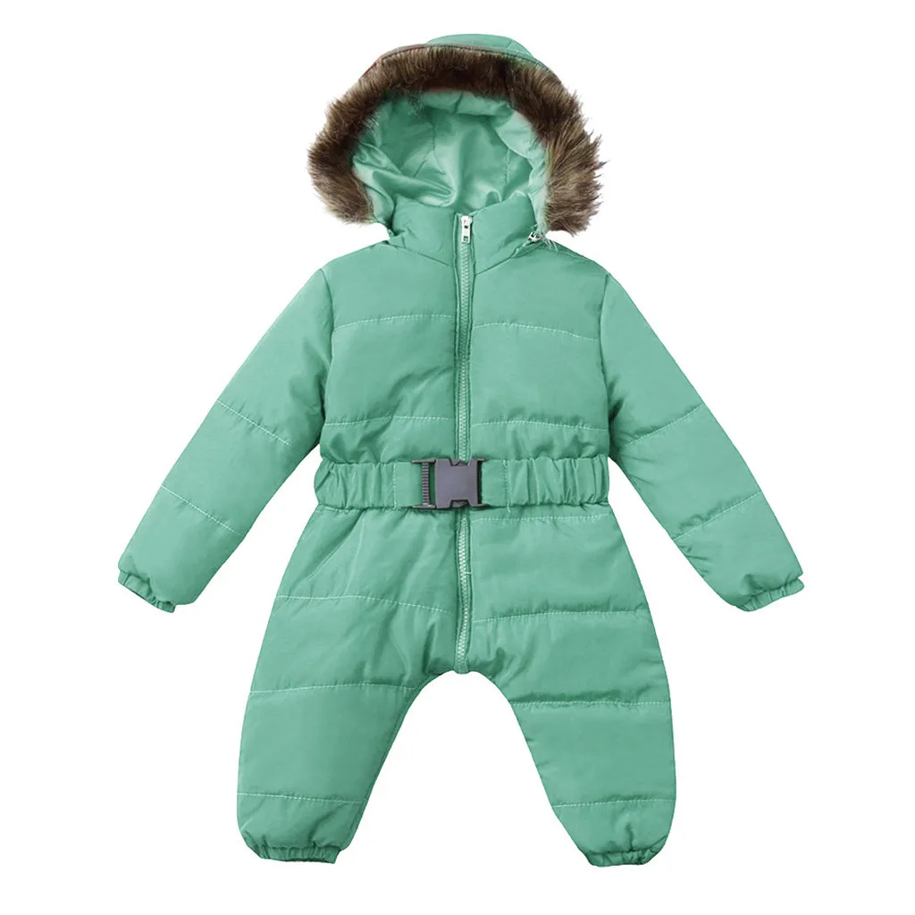 Популярная зимняя одежда для малышей; комбинезон для мальчиков и девочек; теплая куртка; комбинезон для малышей; Верхняя одежда с капюшоном и длинными рукавами; зимний комбинезон; Прямая поставка