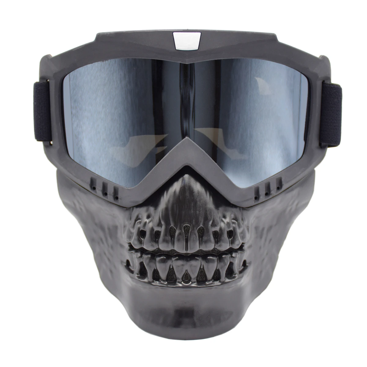 Унисекс лыжные очки модульная маска съемный рот фильтр для мужчин женщин лыжный снегоход сноуборд очки зимние лыжные очки - Цвет: 015002 Silver