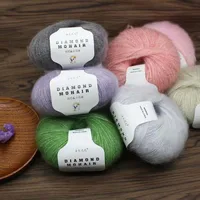 Colore lana 10x25g/palla Cashmere Mohair filato lavorato a maglia filato per maglieria morbido maglione per bambini confezioni di filati all'uncinetto di seta all'ingrosso lotto