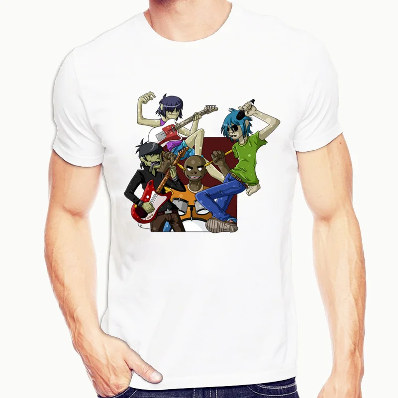Gorillaz рок группа chakahan Noodle Murdoc Russel футболки для мужчин Harajuku забавная Мужская