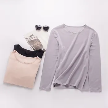 

Birdsky OR-55, 220G Men mulberry silk pullover T shirt tops, round neck, warm fleece thermal Tees, 3 solid colors.