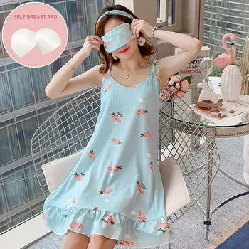 

Women Home Suspender Sexy Lady Nightdress Sleeveless Sleepwear Lovely Pajamas Sexy Nightwear Lingerie Vestido para dormir W10
