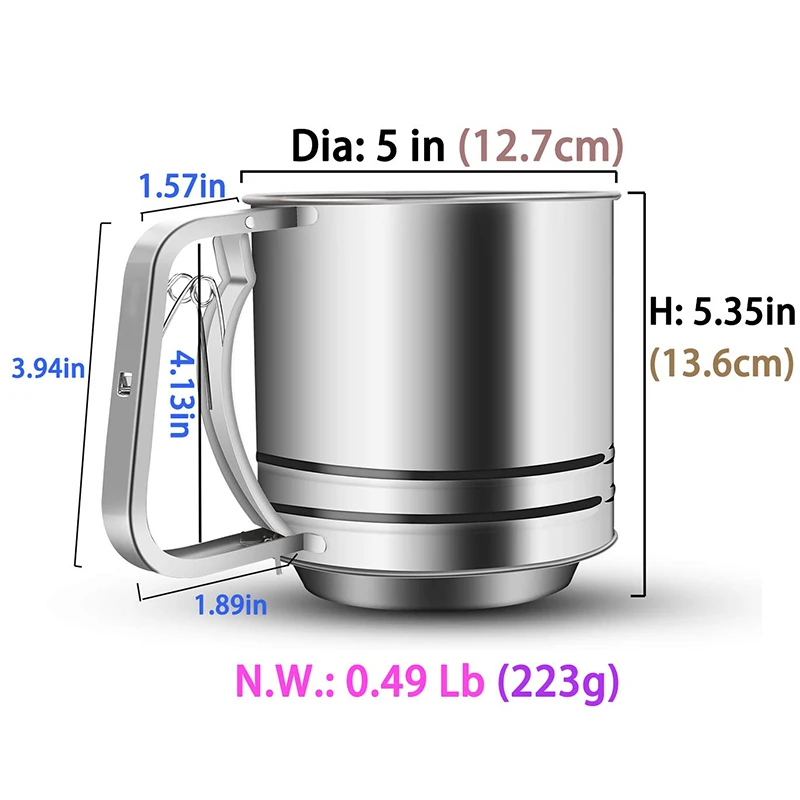 Нержавеющая сталь Мука сито большой выпечки сито чашка для сахарной пудры