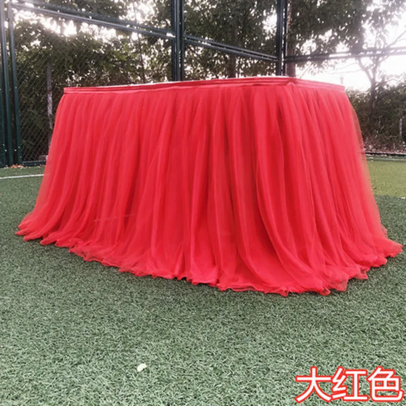 1M Tulle Table Skirt for Wedding Decoration Baby Party Birthday Table Decoration Tutu Skirt Party Supplies