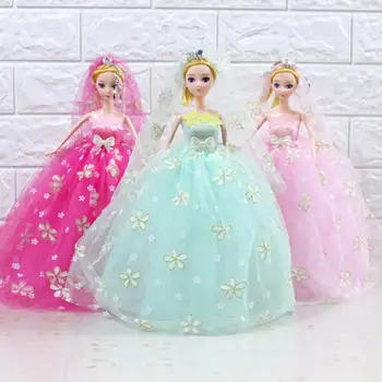 

Cute Wedding Dress Doll Bag Key Pendant 11.8-inch Doll Wearing 4-layer Wedding Gown