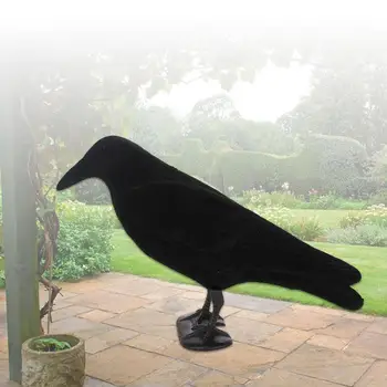 

Crow Decoy Hunting Decoy Pest Outdoors Target Black PE Fake Bird Hunting Tree Trap Garden Scarecrow Yard