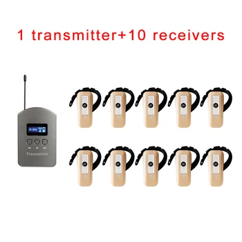 

Wireless voice transmission device ( One Set: 1 Transmitter + 10 Earhook Receiver ) simultaneous translation equipment