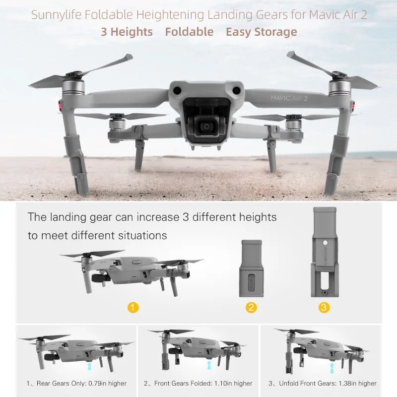 Складные Посадочные устройства Mavic Air 2 регулируемая повышенная Защита ног 35 мм