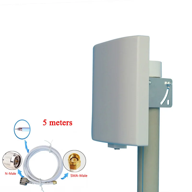 UHF антенна 433MHz направленная антенна 423~ 443MHz настенная патч-панель плоская антенна Lorawan NB-IOT антенна - Цвет: 5 meters cable