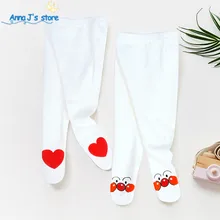 Весенне-осенние леггинсы для девочек, детские леггинсы, классические длинные штаны с принтом в виде сердечек для малышей, детские леггинсы, NZ321