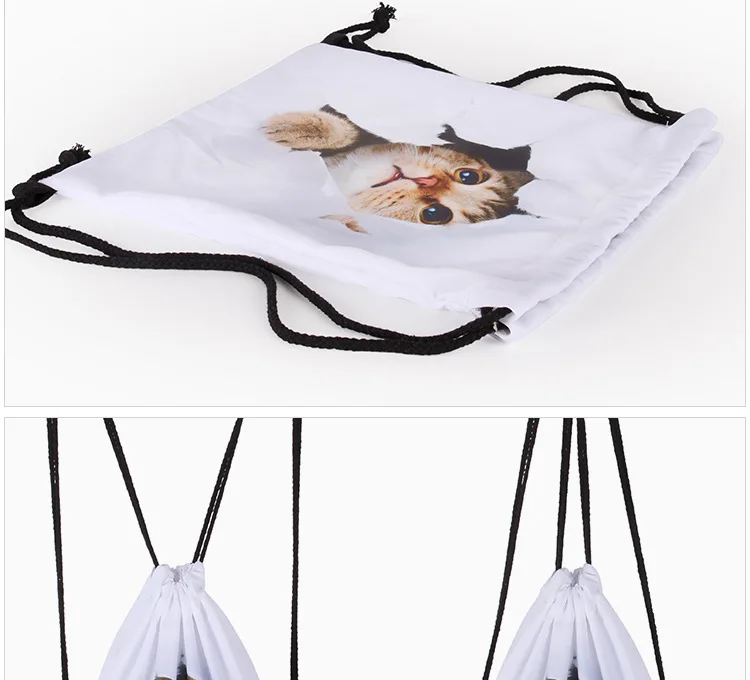 AliExpress 3D цифровая сумка со стягивающим шнурком и напечатанным текстом Сумасшедший зоопарк рюкзак ранец Прямая поставка от производителя
