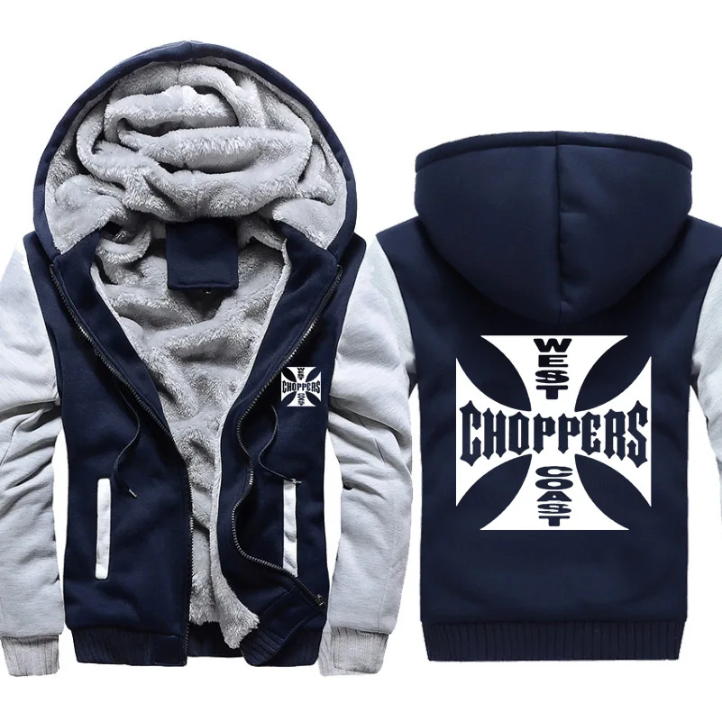 809 West Coast Choppers толстовки с принтом мужские камуфляжные толстовки зимние теплые плотные флисовые пальто на молнии куртка harajuku с капюшоном мужской - Цвет: 809