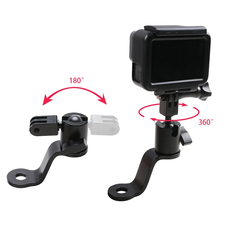 Alumínio Motocicleta Espelho Retrovisor Mount Bracket Titular Sports Câmera Holder Compatível com Gopro Hero 11 10 Preto - Image 5