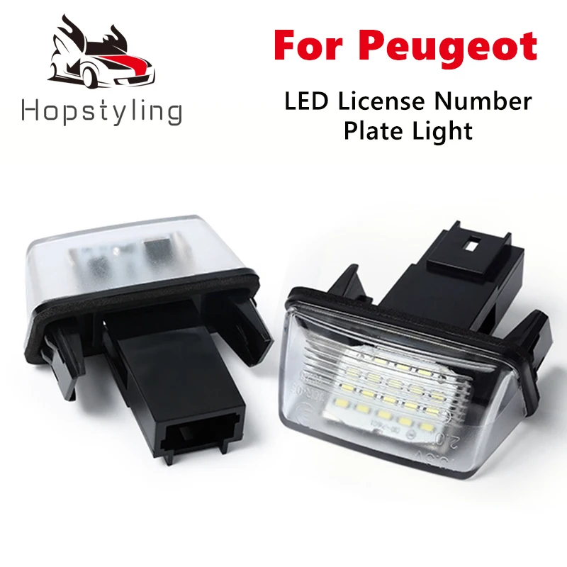 

2Pcs For Peugeot Partner 206 207 306 307 308 406 407 Car LED License Number Plate Light Lamps Auto Accessories Car Styling