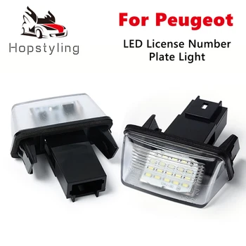 

2Pcs For Peugeot Partner 206 207 306 307 308 406 407 Car LED License Number Plate Light Lamps Auto Accessories Car Styling